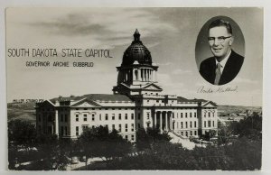 Pierre SD State Capitol Building with Gov Archie Gubbrud 1962 Postcard S18