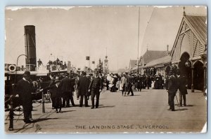 England Postcard The Landing Stage Liverpool 1906 RPPC Photo Tuck Art
