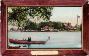 Sport Island Thousand Islands NY New York Boating Boat c1913 Postcard H52