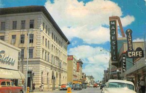 Elizabeth Street Scene Majestic Theater Cafe Brownsville Texas 1950s postcard
