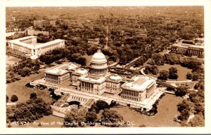 Washington D C Aerial View Of The Capitol Building Real Photo