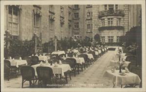 London? Piccadilly Hotel Terrace c1910 Real Photo Postcard