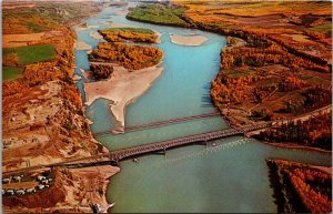 Canada British Columbia Taylor Flats Peace River Bridge and Pipeline Crossing