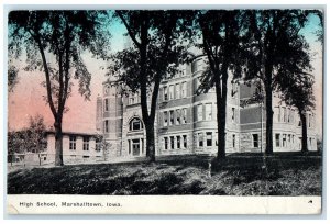 c1910 Exterior View High School Building Marshalltown Iowa IA Vintage Postcard
