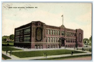 1915 New High School Campus Building Student Cameron Missouri MO Posted Postcard