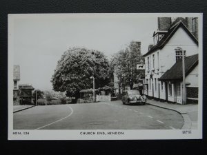 London Barnet HENDON Church End shows THE GREYHOUND INN - Old RP Postcard 