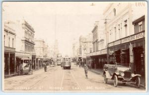 RPPC   HOBART, TASMANIA  Australia   ELIZABETH STREET Scene  ca 1910s   Postcard