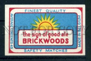 500477 BELGIUM BRICKWOODS ADVERTISING Vintage match label