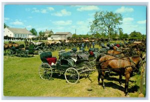 Kitchener-Waterloo Ontario Canada Postcard Mennonite Meeting House Horse c1960's
