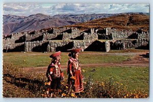 Cuzco Peru Postcard Sacsayhuaman Panoramic View 1970 Posted Vintage
