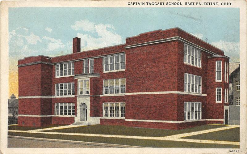 E94/ East Palestine Ohio Postcard c1910 Captain Taggart School