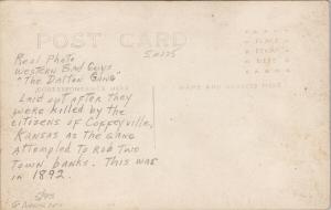 The Dalton Gang Outlaws Killed by Citizens Coffeyville KS RPPC Postcard E57