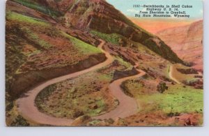 Switchbacks, Shell Canon, Big Horn Mountains, Wyoming, 1952 Sanborn Postcard