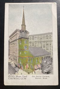 Mint Usa Advertising Picture Postcard Boston Ma Zeno Chewing Gum