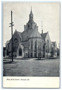 c1905 First ME Church Scene Street Streator Illinois IL Posted Antique Postcard