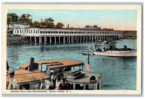 Rocky Point Rhode Island Postcard Dining Hall And Waterfront Ferries Scene c1920