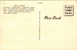 Linen Postcard Troutt Motel Highway 67 West in Benton, Arkansas