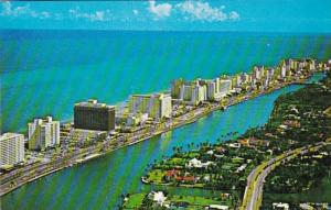 Florida Miami Beach Aerial VIew Of Hotels Along Indian Creek