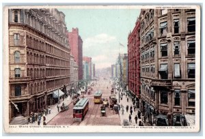 c1910 State Street Streetcar Building Exterior Store Rochester New York Postcard 