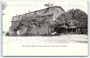 c1910 BEDMINSTER BUCKS CO GENERAL STORE OF MAHLON F WASSER POSTCARD P4135