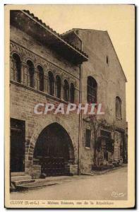 Postcard Old House Cluny Romane rue de la Republique