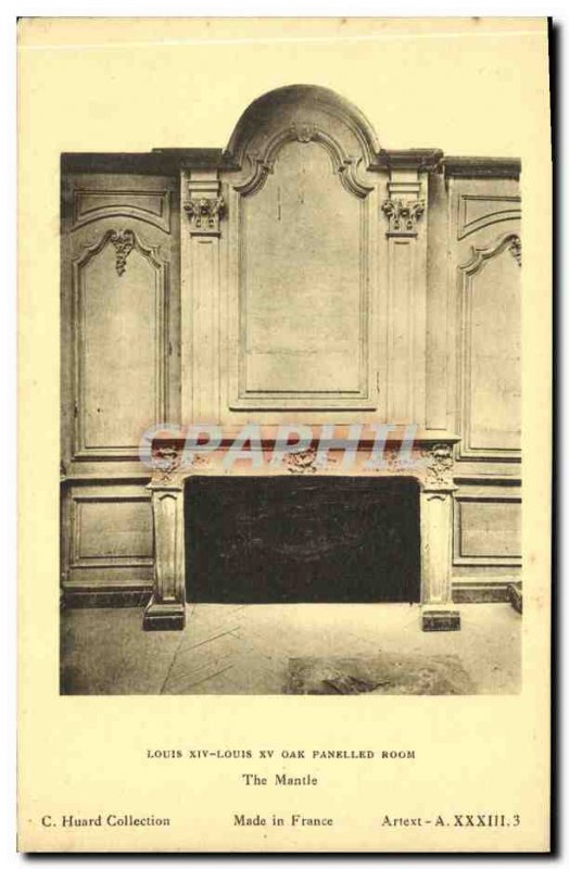 Old Postcard Louis XIV Louis XV Oak Paneled Room The manule