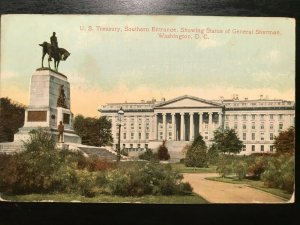 Vintage Postcard 1907-1915 U.S. Treasury General Sherman Statue Washington D.C.