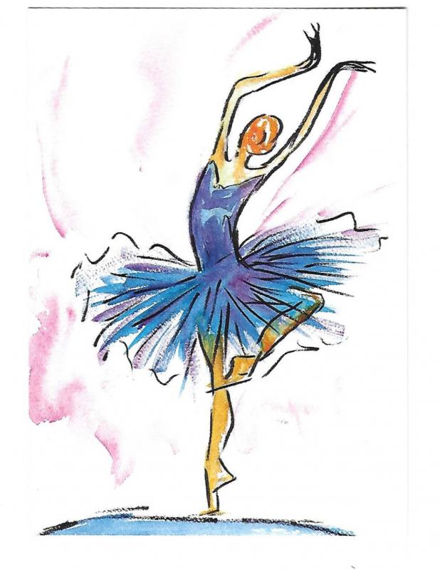Abstract Ballerina by Mouth & Foot Artists Simona Atzori 4 by 6 card
