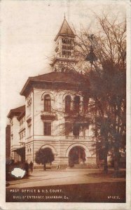 RPPC POST OFFICE & US COURT SAVANNAH GEORGIA  REAL PHOTO POSTCARD 1909