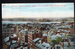 Massachusetts BOSTON General View New West Boston Bridge - pm1910 - Divided Back
