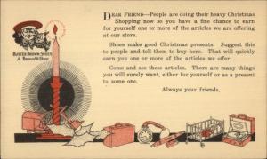 Buster Brown Shoes Christmas Shopping c1910 Postcard jrf 