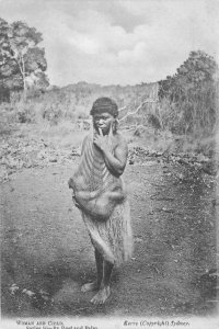 WOMAN AND CHILD SYDNEY AUSTRALIA SAMOA (?) POSTCARD (c. 1910)