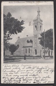 VT ST. JOHNSBURG North Congregation Church pm1905 Private Mailing Card ~ Und/B