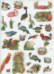 1880's Birds Fancy Animals Lot Of 24 Victorian Die Cut Trade Card F58E