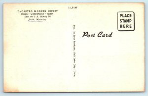 LUSK, Wyoming WY ~ Roadside DeCASTRO MODERN COURT c1940s Linen Postcard
