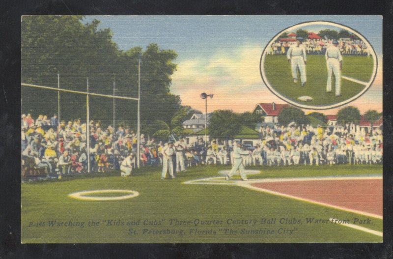 ST. PETERSBURG FLORIDA WATER FRONT BASEBALL STADIUM GAME VINTAGE POSTCARD