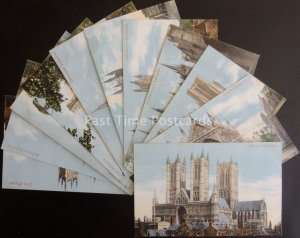 ENGLISH CATHEDRALS Collection of 12 Postcards c1903 by Valentine