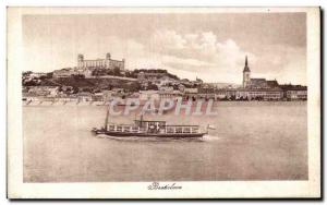 VINTAGE POSTCARD Bratislava Slovakia Boat