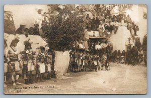 AMERICAN MOQUI HOPI INDIAN SNAKE DANCE ANTIQUE REAL PHOTO POSTCARD RPPC 