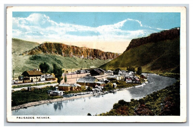 Birds Eye View Palisade Nevada NV UNP WB Postcard V4