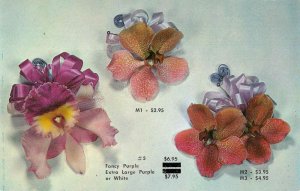 Honolulu Hawaii Rainbow Flowers Orchid Corsages Vintage Postcard AA36158