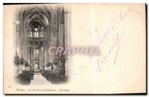 Old Postcard Bourges The Nave of the Cathedral