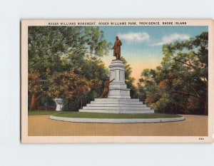 Postcard Roger Williams Monument, Roger Williams Park, Providence, Rhode Island