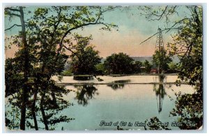 1914 Pond Oil Tulsa Oil Field Tower Exterior River Lake Tulsa Oklahoma Postcard