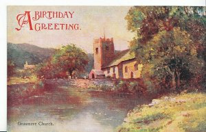 Cumbria Postcard - A Birthday Greeting - Grasmere Church    ZZ3087