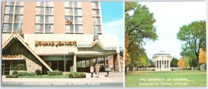 Charlottesville VA Postcard Howard Johnson's UVA Rotunda Dexter Press Chrome