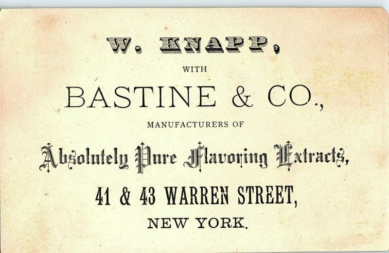 1870's-80's W. Knapp Bastine & Co. Pure Flavoring Extracts Cute Child Fruit P151 