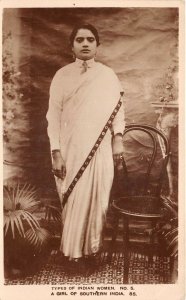 Lot142 real photo types of indian woman a girl od southern india types folklore
