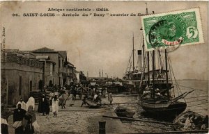 CPA AK Fortier 96 Saint Louis Arrivee Bany courrier fleurs SENEGAL (812115)