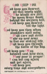 Humour Motto Card God Keep You 1907 Sheahan